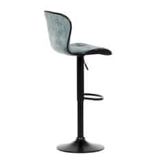 Autronic Barová židle Židle barová, modrá sametová látka, černá podnož (AUB-805 BLUE4)