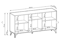 Piaski Komoda Diamond 154 cm dub/černá