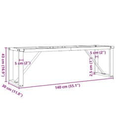 Petromila Nohy ke konferenčnímu stolu O rám 140 x 30 x 43 cm litina