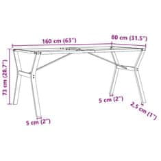 Petromila Nohy k jídelnímu stolu Y rám 160 x 80 x 73 cm litina
