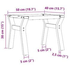 Vidaxl Nohy ke konferenčnímu stolu Y rám 50 x 40 x 38 cm litina