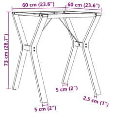 Petromila Nohy k jídelnímu stolu Y rám 60 x 60 x 73 cm litina