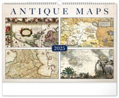 Notique Nástěnný kalendář Staré mapy 2025, 48 x 33 cm