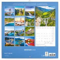 Notique Poznámkový kalendář Mosty 2025, 30 x 30 cm