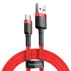 BASEUS Datový kabel USB na USB-C Baseus cafule 3A 1m červený