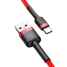 BASEUS Datový kabel USB na USB-C Baseus cafule 3A 1m červený