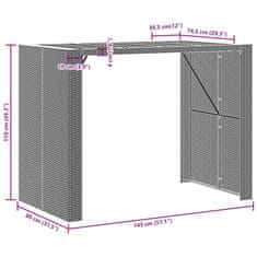 Petromila Zahradní barový stůl s akáciovou deskou šedý 145 x 80 x 110 cm