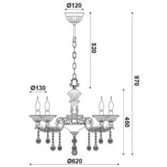 ACA ACA Lighting Elegant závěsné svítidlo EG166495PBR