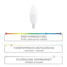 PAUL NEUHAUS LEUCHTEN DIREKT is JUST LIGHT LED žárovka, Smart Home, stmívatelné, RGB plus W MEDION RGB plus 2700-5000K