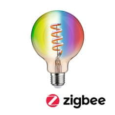Paulmann PAULMANN Filament 230V Smart Home Zigbee 3.0 LED Globe G95 E27 6,3W RGBW plus stmívatelné zlatá 29160