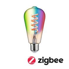 Paulmann PAULMANN Filament 230V Smart Home Zigbee 3.0 LED žárovka ST64 E27 6,3W RGBW plus stmívatelné zlatá 29158