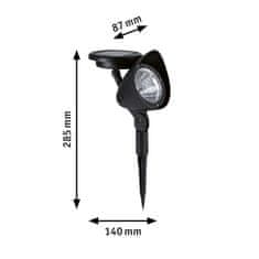 Paulmann PAULMANN Solární LED spot Solena IP44 3000K 2lm černá 94873