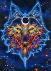 Norimpex Diamantová mozaika Wolf Colour Luminous Head 30X40 cm