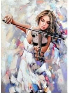 Norimpex Diamantová mozaika Ethereal Violinist v bílé barvě 30X40 cm