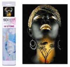 Norimpex Diamantová mozaika Černá žena se zlatým make-upem 30X40 cm
