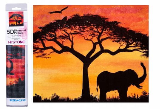 Norimpex Mozaika Diamond Sunset Elephant 30X40 cm