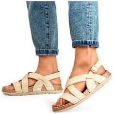 Béžové dámské sandály s koženou stélkou velikost 39