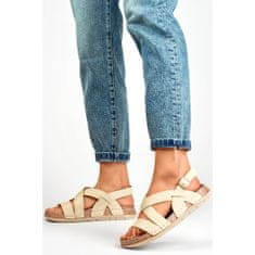 Béžové dámské sandály s koženou stélkou velikost 39