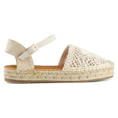 Béžové kostkované sandály espadrille velikost 40