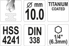 YATO Vrták na kov TITAN 1/4" 10mm