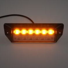 Stualarm PREDATOR oranžový 6x2W + pracovní světlo, 12-24V, černý, ECE R65 (brB179BC)
