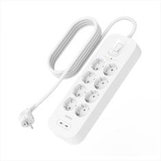 Belkin Napájecí lišta, 8 portů + 2xUSB-C 900J, Schuko, 2m