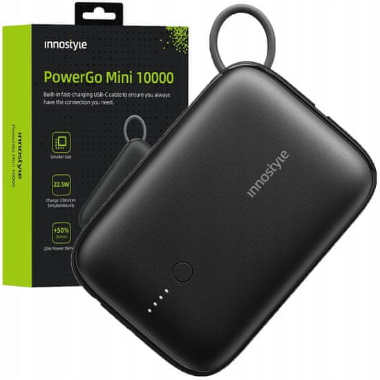 Innostyle Innostyle Powergo Mini Powerbank 10000Mah 3X Usb Usb-C 22,5W S Usb-C Kabelem