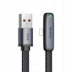 Mcdodo Mcdodo Úhlový Usb Lightning Plochý Kabel 36W Pro Iphone 12 13 14 Černý 1M