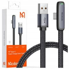 Mcdodo Mcdodo Úhlový Kabel Usb-C Rychlé Nabíjení Usb Typu C 6A 100W Černý 1M