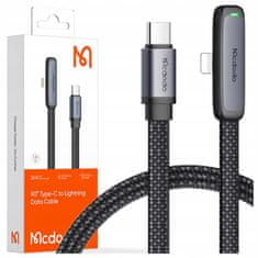 Mcdodo Mcdodo Úhlový Kabel Usb-C Lightning Plochý 36W Pro Iphone 12 13 14 Černý 2M