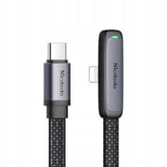 Mcdodo Mcdodo Úhlový Kabel Usb-C Lightning Plochý 36W Pro Iphone 12 13 14 Černý 1M