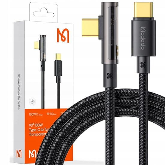 Mcdodo Kabel Prism, Usb-C, Úhlový, Vysokorychlostní, 100W 5A, 1,2M, Mcdodo