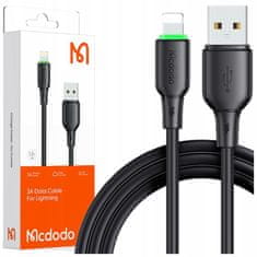 Mcdodo Mcdodo Nabíječka Usb Lightning Rychlonabíjecí Kabel Pro Iphone 1M Led Černá