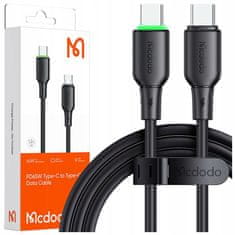 Mcdodo Mcdodo Usb-C Rychlonabíjecí Kabel Pro Samsung Apple Usb Typ C 65W 1M Led Černý