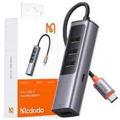 Mcdodo Mcdodo Adaptér Rozbočovač Usb-C Rozbočovač 4X Usb-A 3.0