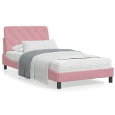 Petromila Rám postele s LED osvětlením růžový 100 x 200 cm samet