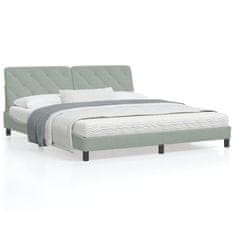 shumee Rám postele s čelem světle šedý 180x200 cm samet