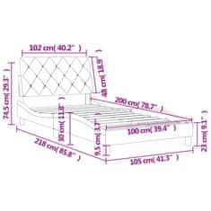 Petromila Rám postele s čelem modrý 100 x 200 cm samet