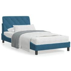 Petromila Rám postele s čelem modrý 100 x 200 cm samet
