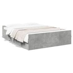 shumee Rám postele se zásuvkami betonově šedý 120 x 200 cm kompozit