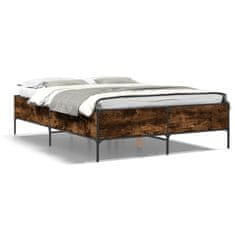 shumee Rám postele kouřový dub 120 x 190 cm kompozitní dřevo a kov