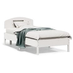 shumee Rám postele s čelem bílý 75 x 190 cm masivní borovice