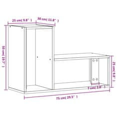 Vidaxl TV skříňky 2 ks hnědý dub 75 x 30 x 50 cm kompozitní dřevo