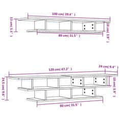 Vidaxl Nástěnné TV jednotky bílé kompozitní dřevo
