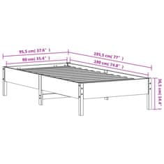 Vidaxl Postel bez matrace bílá 90 x 190 cm masivní borovice