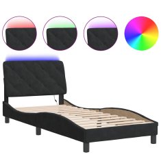 Petromila Rám postele s LED osvětlením černý 90 x 200 cm samet