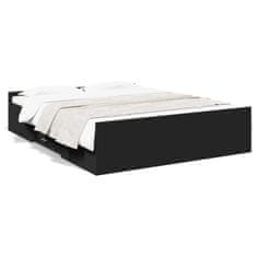 shumee Rám postele se zásuvkami černý 140 x 200 cm kompozitní dřevo