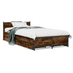 shumee Rám postele se zásuvkami kouřový dub 90x190 cm kompozitní dřevo