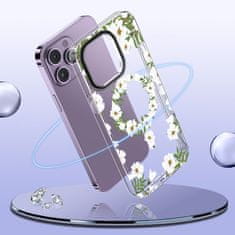 Tech-protect Hybridní pouzdro na iPhone 14 PRO 6.1" Tech-Protect MAGMOOD MagSafe Bílá sedmikráska