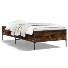 shumee Rám postele kouřový dub 90 x 200 cm kompozitní dřevo a kov
